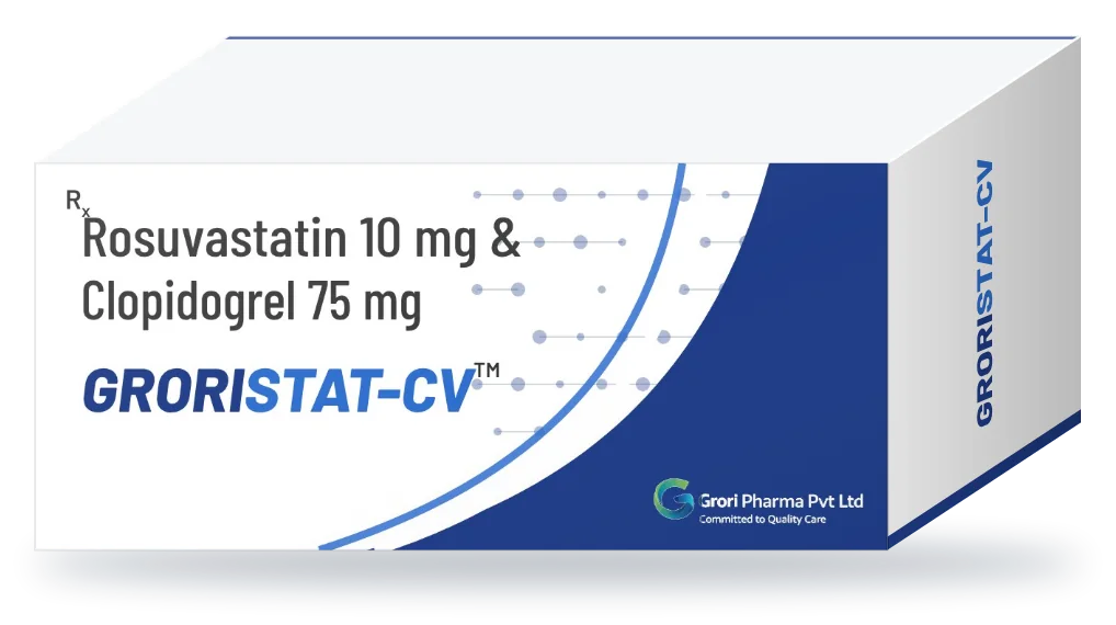 Groristat-CV pack: Rosuvastatin 10 mg + Clopidogrel 75 mg